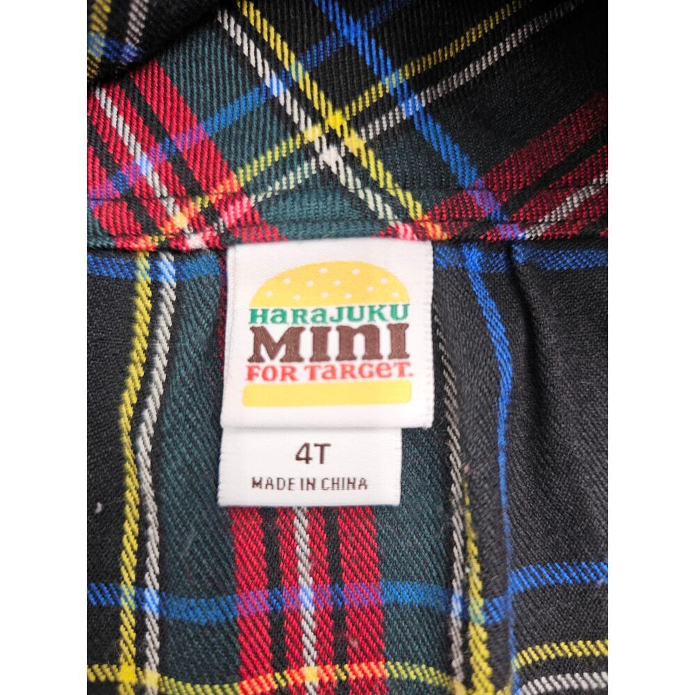 Harajuku Mini by Gwen Stefani Girl's 4T Black Plaid Jumper Dress - Picture 3 of 5